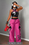 Printed Tank Top  Casual Wide-leg Pants Set